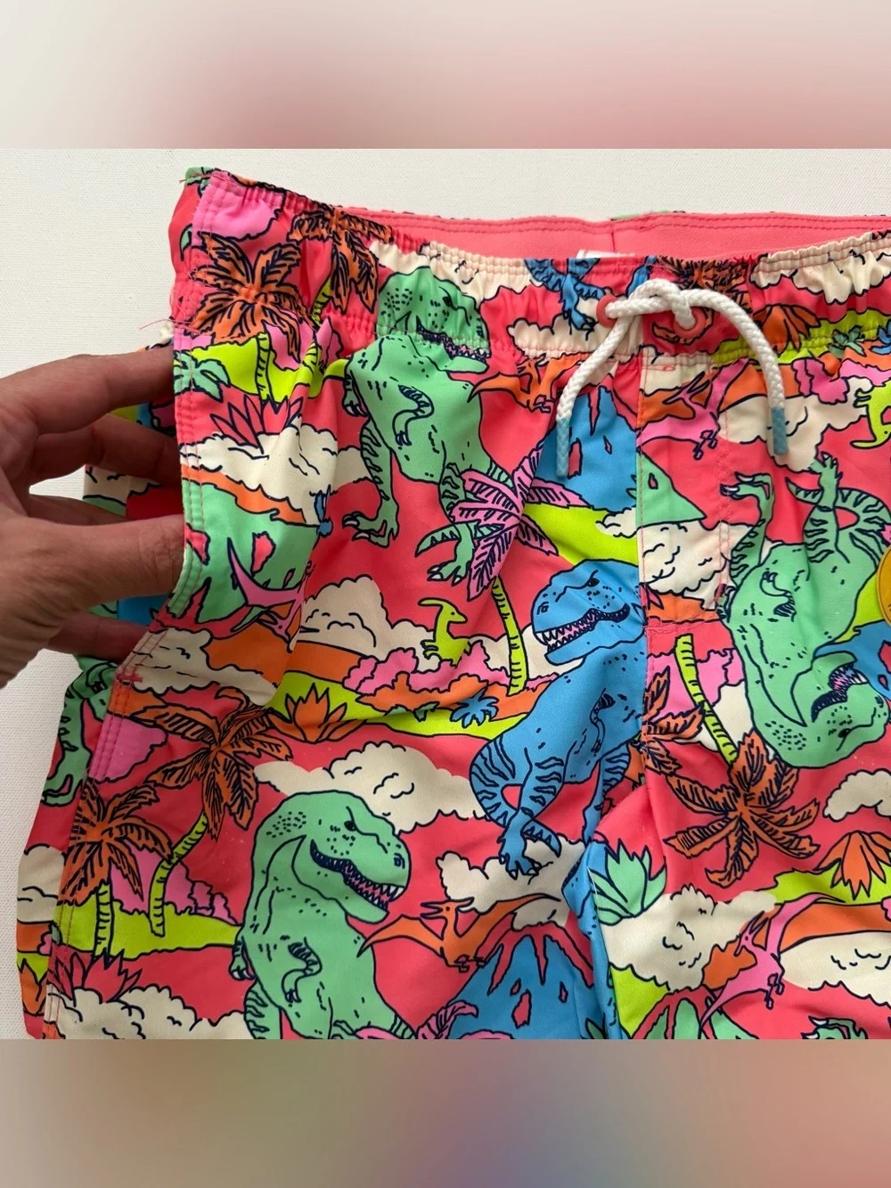 Cat & Jack Neon Dino Print Swim Trunks Size M (8) HUSKY